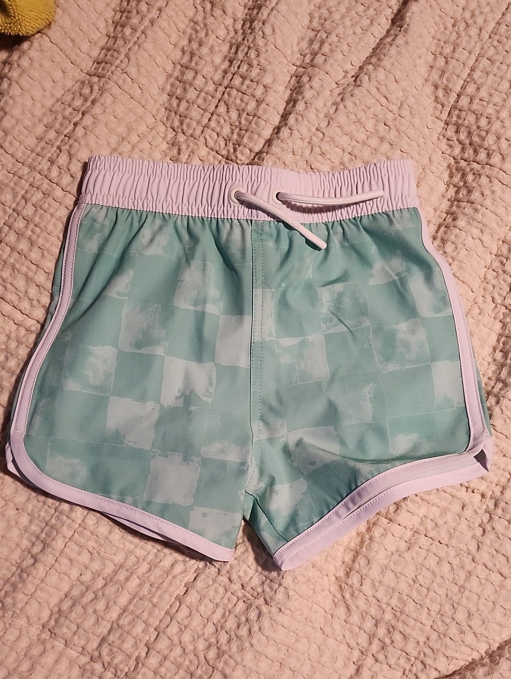 Little Bipsy Mint Checkerboard Swim Shorts
